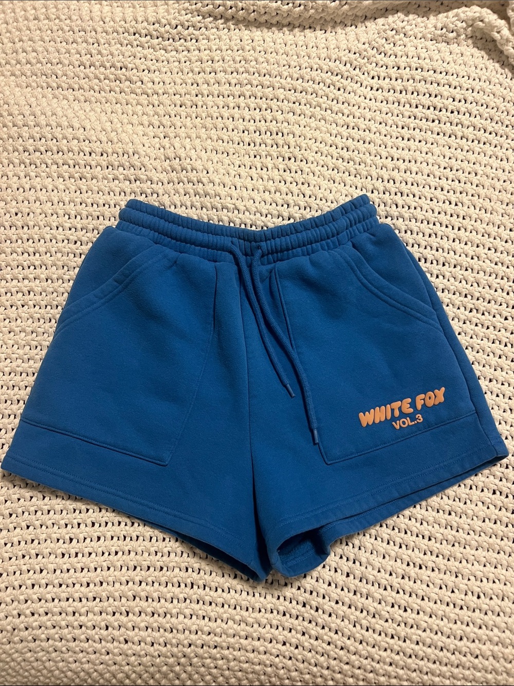 White Fox Blue Sweatshorts